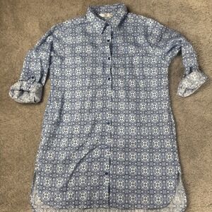Alexander Del Rossa Women's S/M Button Up Quarter Sleeve Shirt Dress